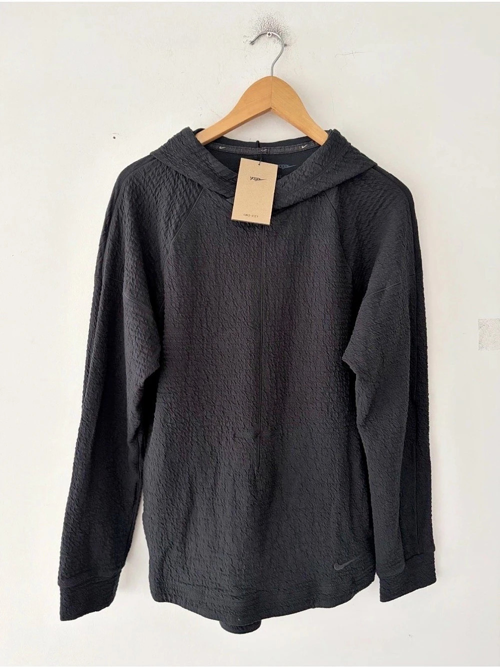Nike Yoga Mens Dri-FIT Textured Pullover Hoodie Size S New